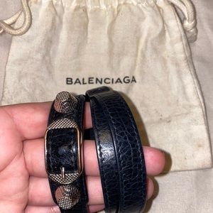 Balenciaga Triple Wrap Leather Bracelet